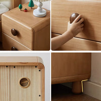 Vintage Wood Nightstand with 2 Drawers, Side Cabinet with Solid Wood Legs, Large Capacity Layered Storage, Suitable for Bedroom and Living Room