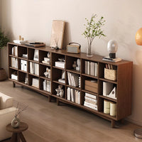 Solid Wood 35 Inch Hight Storage Bookcase, with 4 Shelves Closed Back, Wood Bookshelf, Storage Bookcase For the Living Room, Study Room and Office