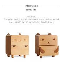 Cute Children's Nightstand - Wood - 2 Styles