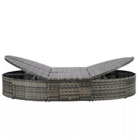 Outdoor Patio Round Daybed, Sun Bed with Adjustable Backrests and Foldable Cup Trays, Reclining Outdoor Lounger Wicker Rattan Patio Daybed with Cushions and Pillows for Backyard Poolside