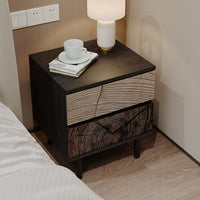 Luxury Style Wood Nightstand Bedside Table, Home Bedroom Drawer Storage Cabinet Medieval Wabi-Sabi Style High-End Storage Small Side Cabinet