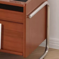 Nordic Solid Wood Nightstand Home Simple Storage Cabinet Vintage Side Table Small Apartment Bedroom Bedside Cabinet Cherry Wood