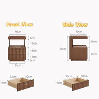 Simple Solid Wood Nightstand Bedside Table with Locking design inductive Minimalist Storage Cabinet for Bedroom Living Room 16x14x22inch