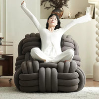 Upholstered Lounge Chair Creative Woven Leisure Chair Light Luxury Single Sofa Chair