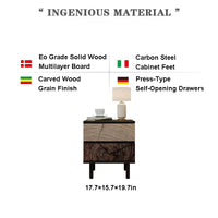 Luxury Style Wood Nightstand Bedside Table, Home Bedroom Drawer Storage Cabinet Medieval Wabi-Sabi Style High-End Storage Small Side Cabinet