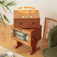 Modern Nightstands Creative Night Side Table Wood Nightstand With Drawer Storage Cabinet Cabinet Country Vintage Cherry Wood