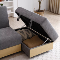 Convertible Sleeper Sofa Couch, Multifunctional Double Folding Sofa Bed,Storage Ottoman and Sofa arm with box and drawer