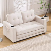 Folding Futon Sleeper Sofa with Pull Out Couch Bed,Modern Velvet Loveseat Sleeper Convertible to Full Size Floor Couches Bed for Living Room Bedroom Small Space