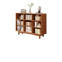 Solid Wood 35 Inch Hight Storage Bookcase, with 4 Shelves Closed Back, Wood Bookshelf, Storage Bookcase For the Living Room, Study Room and Office