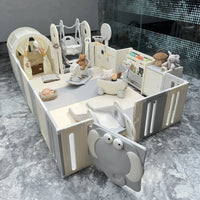 Eco-Friendly Baby Playpen , External Safety Lock, Easy Installation, and PVC Suction Base - Perfect for Home, Mall, and Kindergarten Use