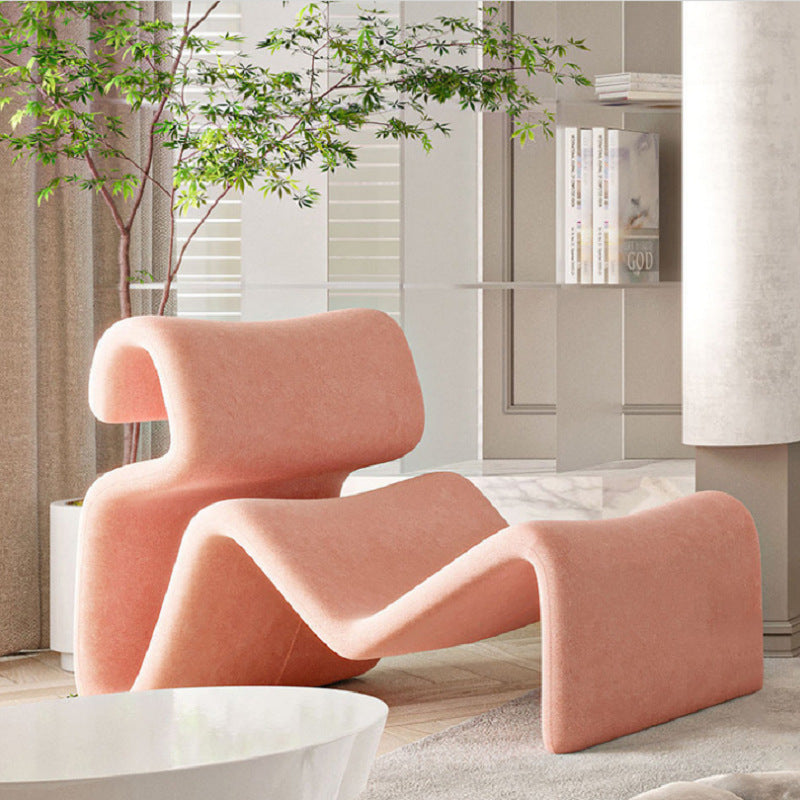 Modern Nordic Style Lazy Lounge Chair – Comfy Cashmere Single Sofa Recliner