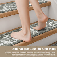 Staircase Step Treads Foam Stair Pads Cushioned | 8" x 30" PVC Material(Set of 2,12)