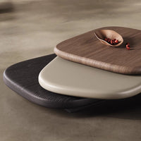 360° Rotating 3-tier Round Coffee Table Combination, Coffee Tables for Living Room, Wood Finish, Creative Suspended Style