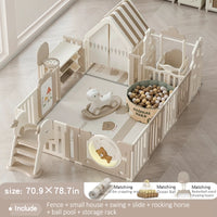 Indoor Newborn Playpen & Play Yard Play Pen with Toys and House | Glowing Moon Bear