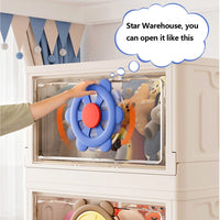 Foldable Toy Storage Box with Wheels – Large Capacity Transparent Organizer for Kids