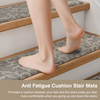 Staircase Step Treads Foam Stair Pads Cushioned | 8" x 30" PVC Material(Set of 2,12)
