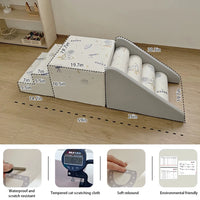 Soft Climbing Toys for Toddlers Indoor - 3-7 PC Baby Foam Climbing Blocks, Cat Scratching Cloth Gym Climb and Crawl Play Set Waterproof Astronaut pattern