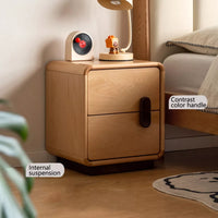 Beech Solid Wood Storage Nightstand