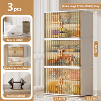 Foldable Toy Storage Cabinet with Wheels – Extra Large Capacity Kids Organizer Box