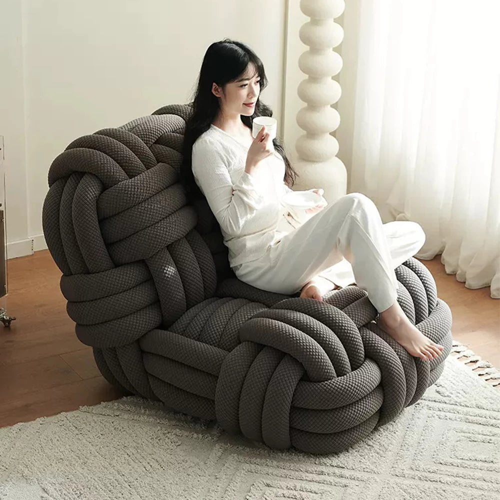 Upholstered Lounge Chair Creative Woven Leisure Chair Light Luxury Single Sofa Chair