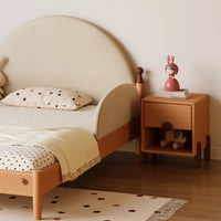 Solid Wood Nightstand with Unsheltered Storage, 1 Shelf and 1 Drawer, Bedside Table, 16"L x 15"W x 17"H