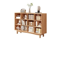 Solid Wood 35 Inch Hight Storage Bookcase, with 4 Shelves Closed Back, Wood Bookshelf, Storage Bookcase For the Living Room, Study Room and Office