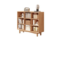 Solid Wood 35 Inch Hight Storage Bookcase, with 4 Shelves Closed Back, Wood Bookshelf, Storage Bookcase For the Living Room, Study Room and Office