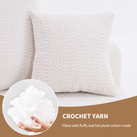 Oversized Crochet Yarn 360° swivel Barrel Chair with Pillow, AccentRound Single-seat Upholstered Sofa chair with 3 Pillow