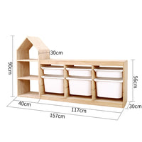 Household children's bookshelf room type toy storage locker solid wood bookshelf toy storage rack 2 in 1 combination cabinet