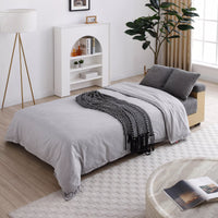 Convertible Sleeper Sofa Couch, Multifunctional Double Folding Sofa Bed,Storage Ottoman and Sofa arm with box and drawer