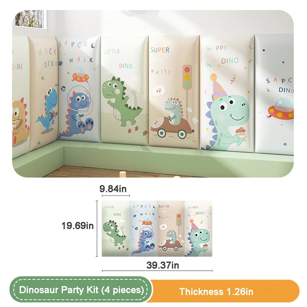 3D Anti-collision Wall Padding for Kids, Peel and Stick Upholstered Wall Panels, Playroom Decorative Protection Panel, Pack of 4, 6, 8