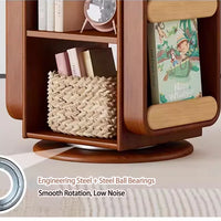Solid Wood Kids 360° Rotating Bookshelf, Floor Standing Multi-Tier Childrenâs Book Rack, Montessori Book & Toy Storage Organizer for Living Room & Bedroom