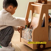 Car mobile cabinet bookshelf storage Beech solid wood