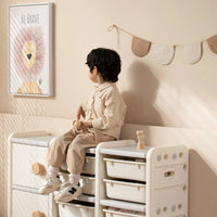 Classic Children's Toy Multi-layer Storage Rack, Baby Storage Cabinet Rack Storage Rack