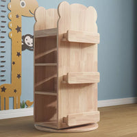 Children's Multi-functional Solid Wood 360° Rotating Bookshelf with Blackboard childrens storage shelves