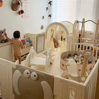Eco-Friendly Baby Playpen , External Safety Lock, Easy Installation, and PVC Suction Base - Perfect for Home, Mall, and Kindergarten Use