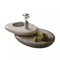 Designer Creative Pebble-Shaped Rotating Coffee Table - Low Italian Living Room Table for Small Spaces - Unique Shape for Home Use