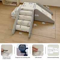 Soft Climbing Toys for Toddlers Indoor - 3-7 PC Baby Foam Climbing Blocks, Cat Scratching Cloth Gym Climb and Crawl Play Set Waterproof Astronaut pattern
