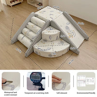 Soft Climbing Toys for Toddlers Indoor - 3-7 PC Baby Foam Climbing Blocks, Cat Scratching Cloth Gym Climb and Crawl Play Set Waterproof Astronaut pattern