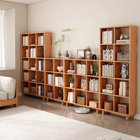 Solid Wood Bookshelf Lattice Cabinet, Multi-Layer Free Combination Shelf Storage Display Rack for Living Room, Free Combination Bookcase