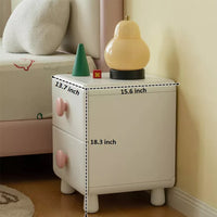 Rubber Solid Wood Cream Style Locker Children's Nightstand