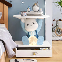 Bedside Nightstand Home Decor Room Rabbit Statues Bedside Table Bedroom Small Storage Side Table Creative Simple Storage Cabinet
