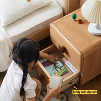 Vintage Wood Nightstand with 2 Drawers, Side Cabinet with Solid Wood Legs, Large Capacity Layered Storage, Suitable for Bedroom and Living Room