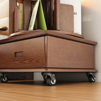 2-3 Tier Bookshelf Bookcase with a Drawer Bedside Spin Rotating Bookshelf with Wheels Book Storage Organizer for Bedroom Living Room Home Decoration Tool