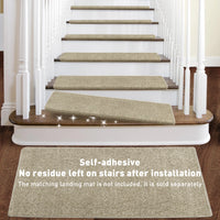 Bullnose Carpet Stair Treads - Cream Grey
