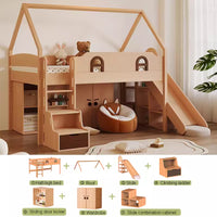 Solid Wood Loft Bed with Steps Twin Size Childrens Bed with Storage for 0 years-Kids -Teens Adults Toddler Floor Bed
