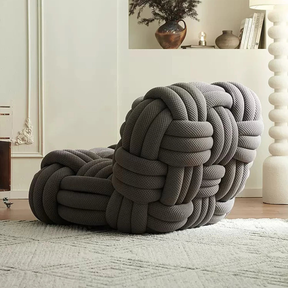 Upholstered Lounge Chair Creative Woven Leisure Chair Light Luxury Single Sofa Chair