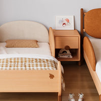 Solid Wood Nightstand with Unsheltered Storage, 1 Shelf and 1 Drawer, Bedside Table, 16"L x 15"W x 17"H