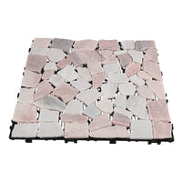 12''x12'' Interlocking Stone Deck Tiles - Sliced Rose Tan (Pack of 4)