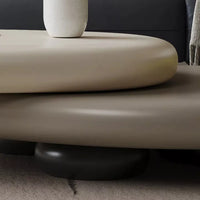Designer Creative Pebble-Shaped Rotating Coffee Table - Low Italian Living Room Table for Small Spaces - Unique Shape for Home Use